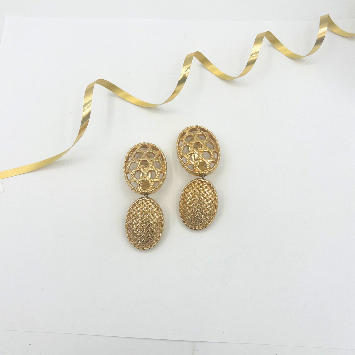 Vintage Yves Saint Laurent Oval Dangle Earrings