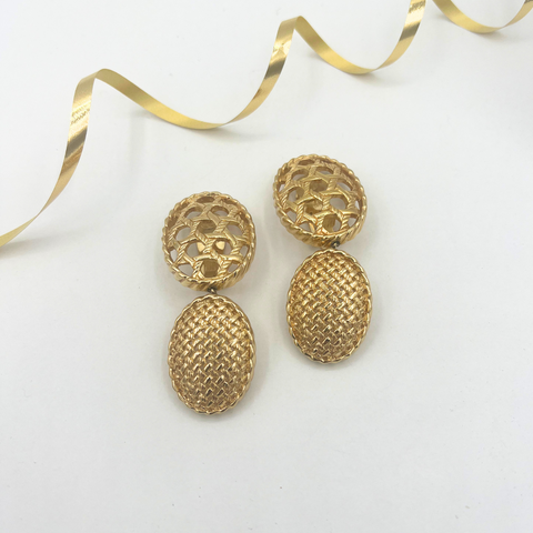 Yves Saint Laurent Oval Dangle Earrings