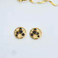 Vintage Trifari – Round Geometric Enamel Earrings