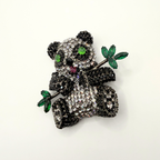 Vintage XL Moans Couture Crystal Panda Brooch – view 2