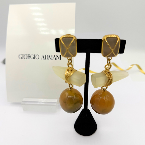 Giorgio Armani Geometrische Hangers Clip Oorbellen