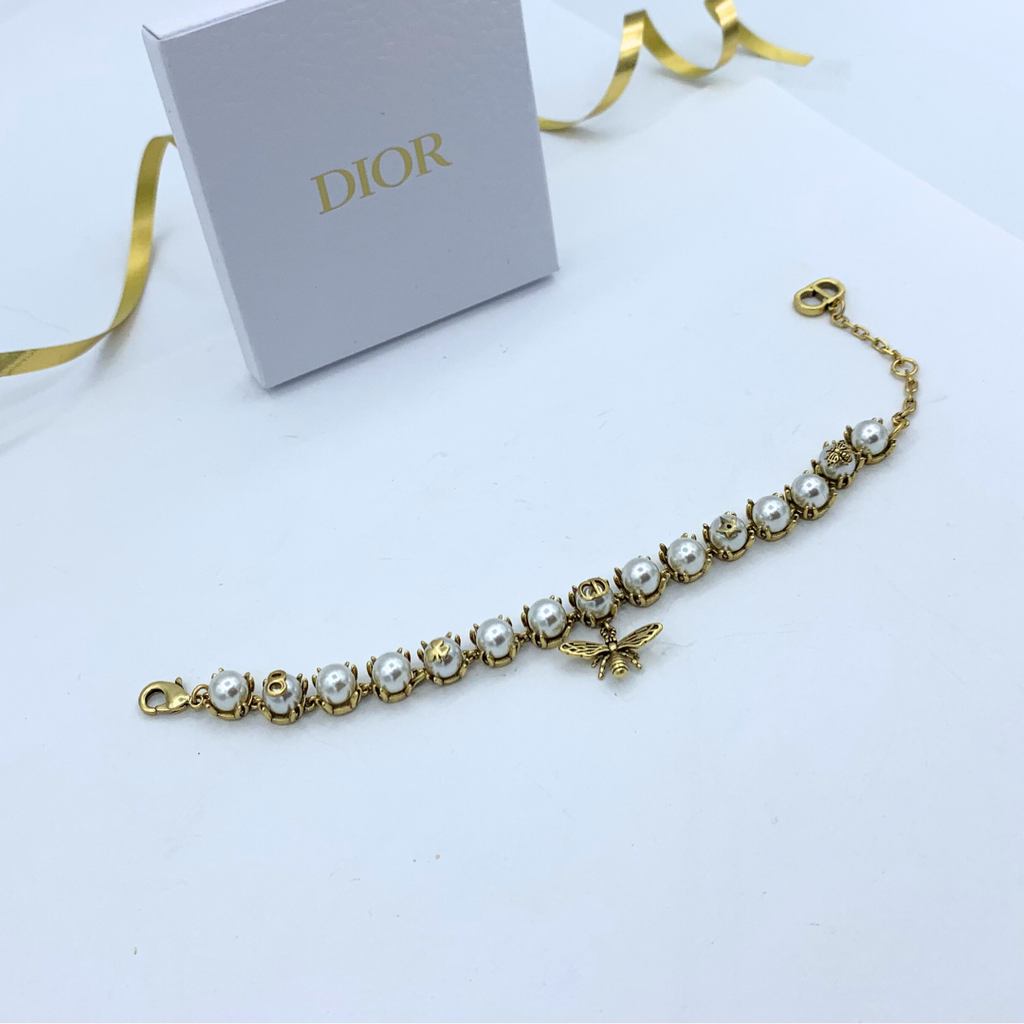 Vintage Christian Dior Faux Pearls Bracelet – view 2