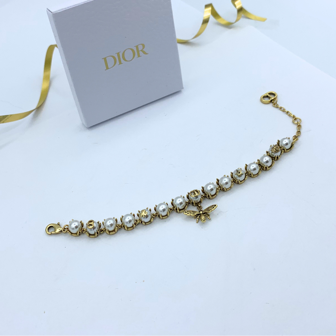 Vintage Christian Dior Faux Pearls Bracelet – view 2