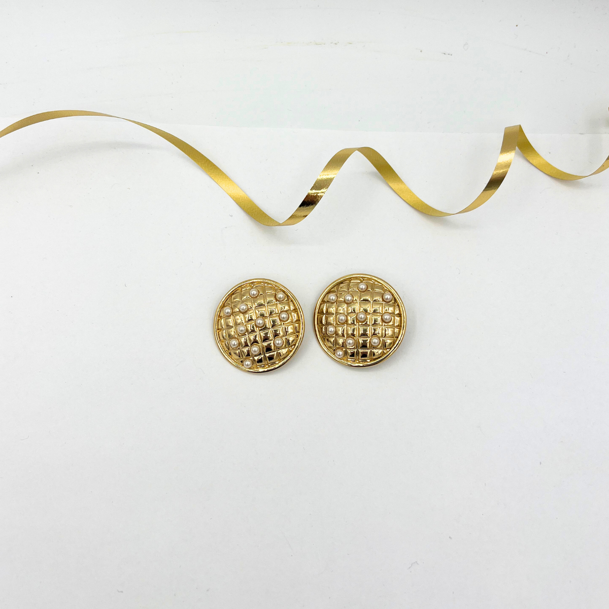 Vintage Pierre Balmain Round Clip Earrings