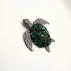 Vintage XL Moans Couture Crystal Turtle Brooch – view 4