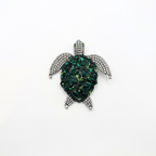 Vintage XL Moans Couture Crystal Turtle Brooch