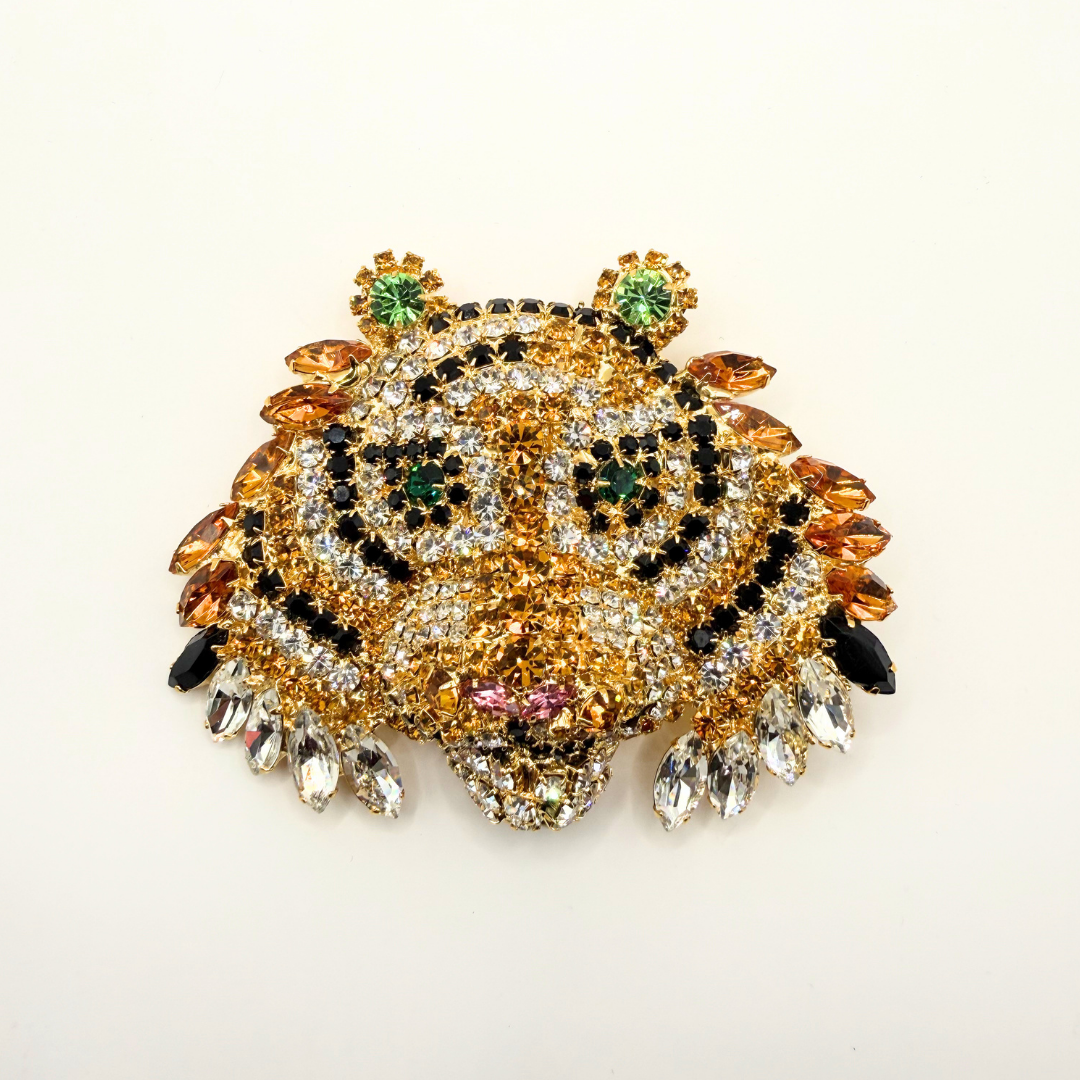 Vintage Moans Couture Crystal Tiger Brooch – view 2