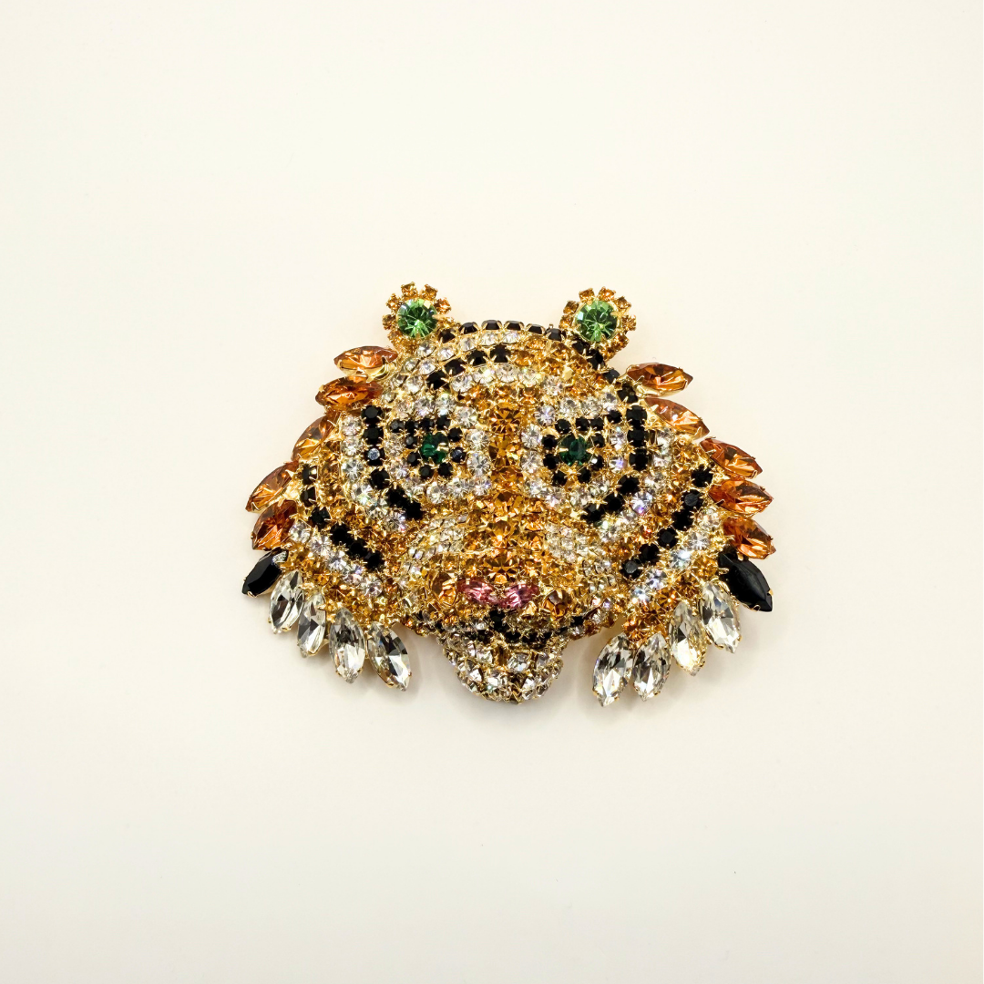 Vintage Moans Couture Crystal Tiger Brooch – view 3