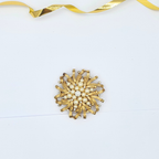 Vintage Trifari – Pearl & Rhinestone Sunburst Brooch
