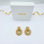 Vintage Christian Dior Round Faux Pearl Clip Earrings