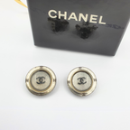 Vintage Button-Shaped Miniature CC Chanel Clip Earrings – view 2
