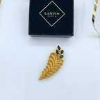 Vintage Lanvin Asymmetric Fern Leaf Brooch – view 2