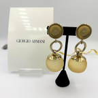 Vintage Giorgio Armani Sphere Drop Clip Earrings