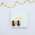 Vintage Christian Dior Black Enamel Clip Earrings