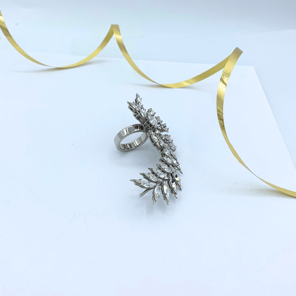 Vintage Givenchy Asymmetrical Leaf Texture Ring – view 3