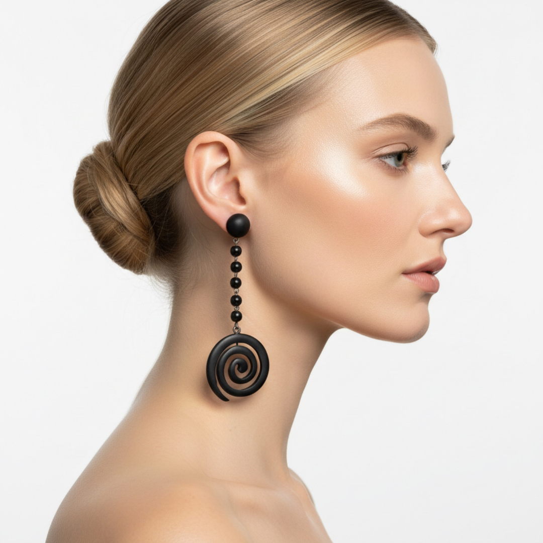 Moschino – Vintage Spiral Statement Earrings – view 2