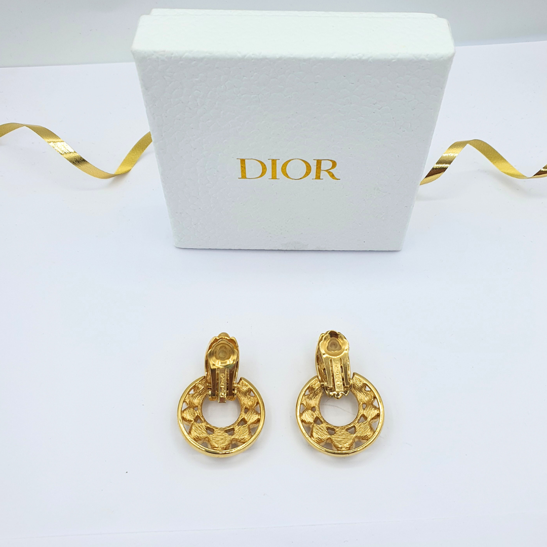 Vintage Christian Dior Round Faux Pearl Clip Earrings – view 4