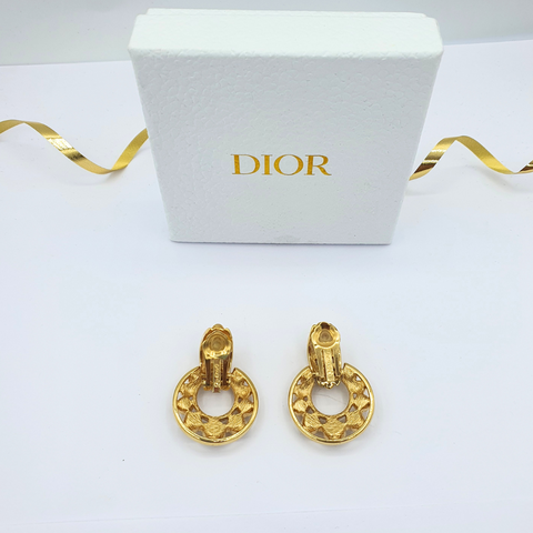 Christian Dior Ronde Faux Pearl Clip Oorbellen