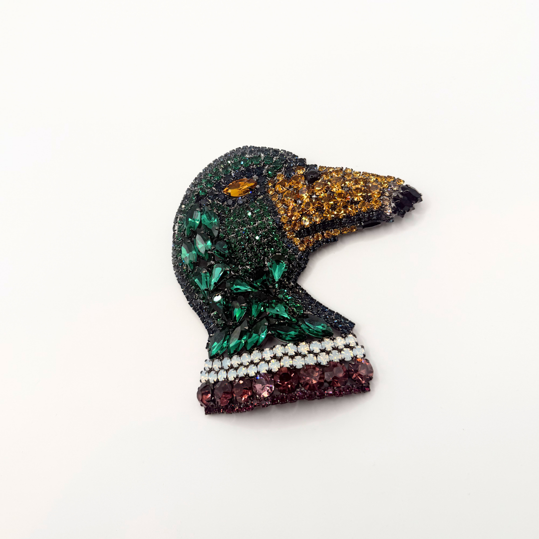 Vintage Moans Couture Crystal Duck Brooch – view 3
