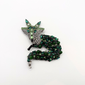 Vintage XL Moans Couture Emerald Fox Statement Brooch