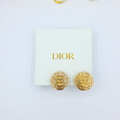 Vintage Christian Dior Round Repeating CD Clip Earrings