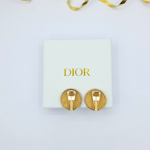 Christian Dior Ronde herhalende CD Clip Oorbellen