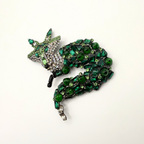 Vintage XL Moans Couture Emerald Fox Statement Brooch – view 2