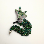 Vintage XL Moans Couture Emerald Fox Statement Brooch – view 3