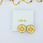 Vintage Christian Dior Monogram Logo Clip Earrings – view 2