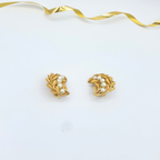 Vintage Trifari – Leaf Motif Pearl Earrings – view 3