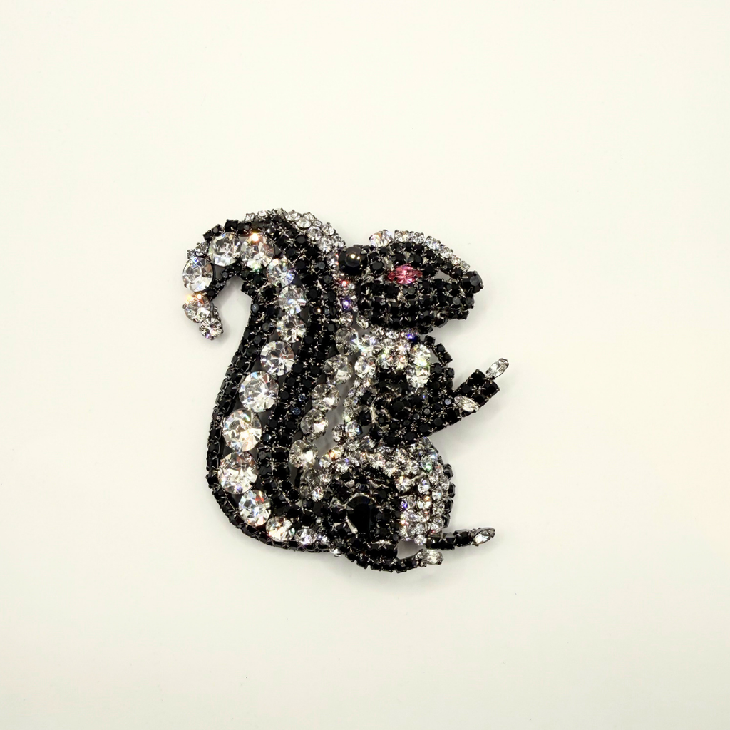 Vintage XL Moans Couture Crystal Squirrel Brooch – view 2