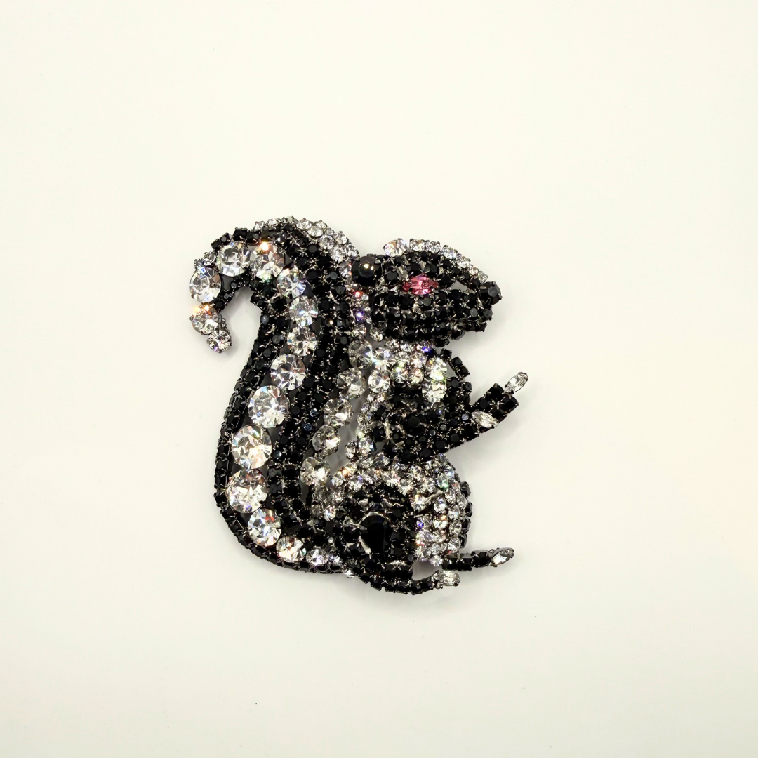 Vintage XL Moans Couture Crystal Squirrel Brooch – view 2