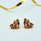 Vintage Oscar de la Renta Pink Crystal Heart-Shaped Earrings – view 2