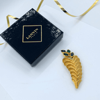Vintage Lanvin Asymmetric Fern Leaf Brooch