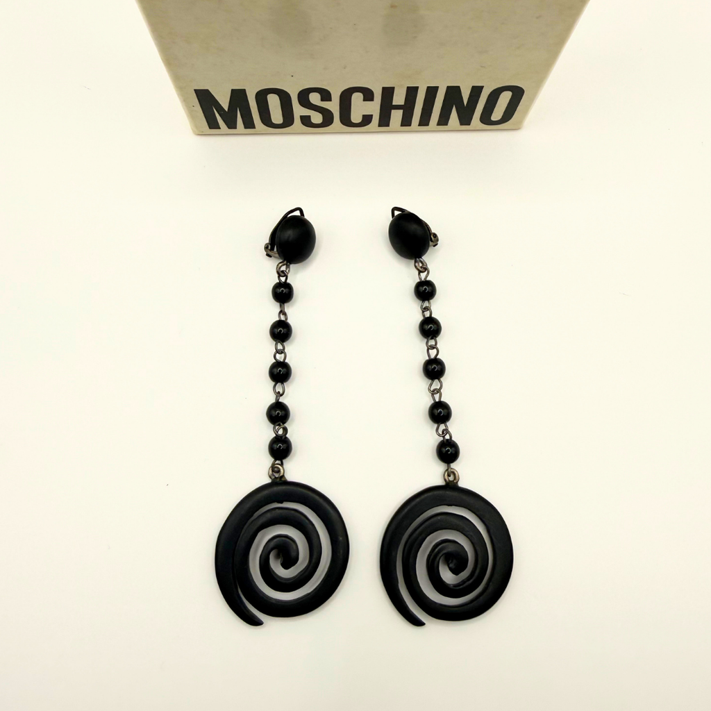 Moschino – Vintage Spiral Statement Earrings – view 3