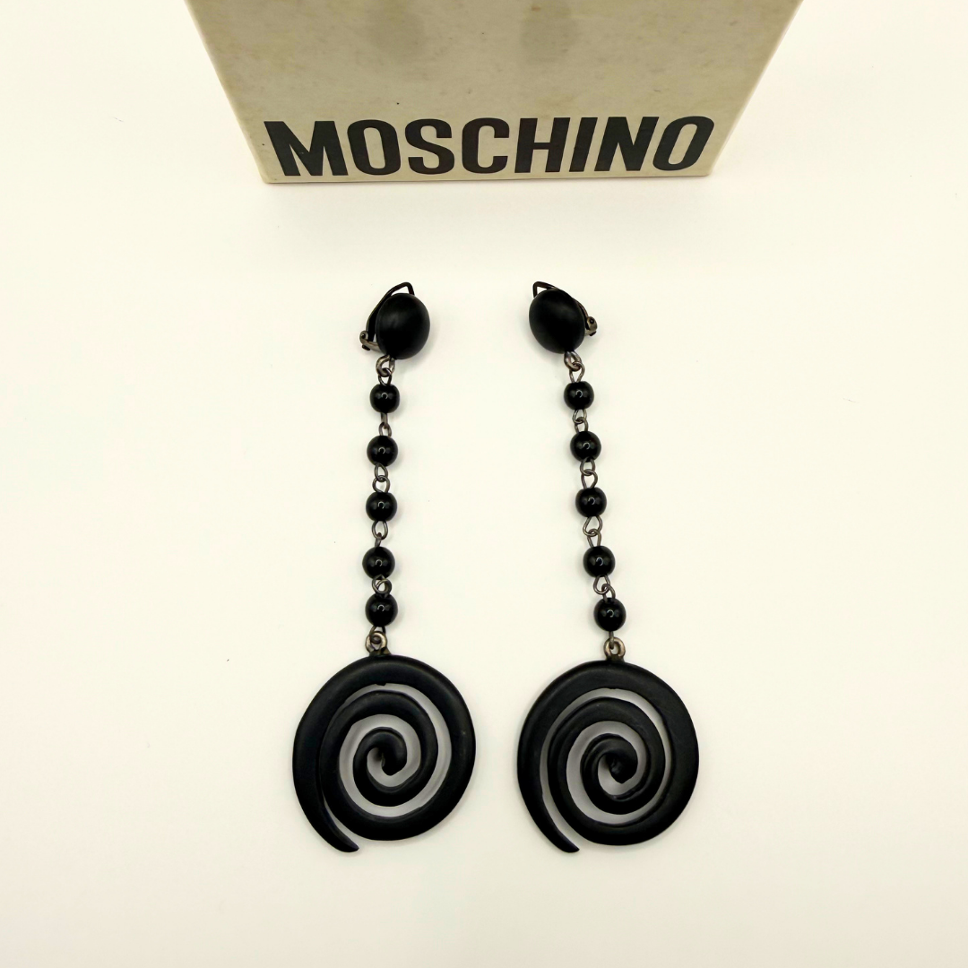 Moschino – Vintage Spiral Statement Earrings – view 3