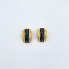 Vintage Christian Dior Black Enamel Clip Earrings – view 2