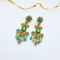Oscar de la Renta Groene Kristal Chandelier Clip Earrings