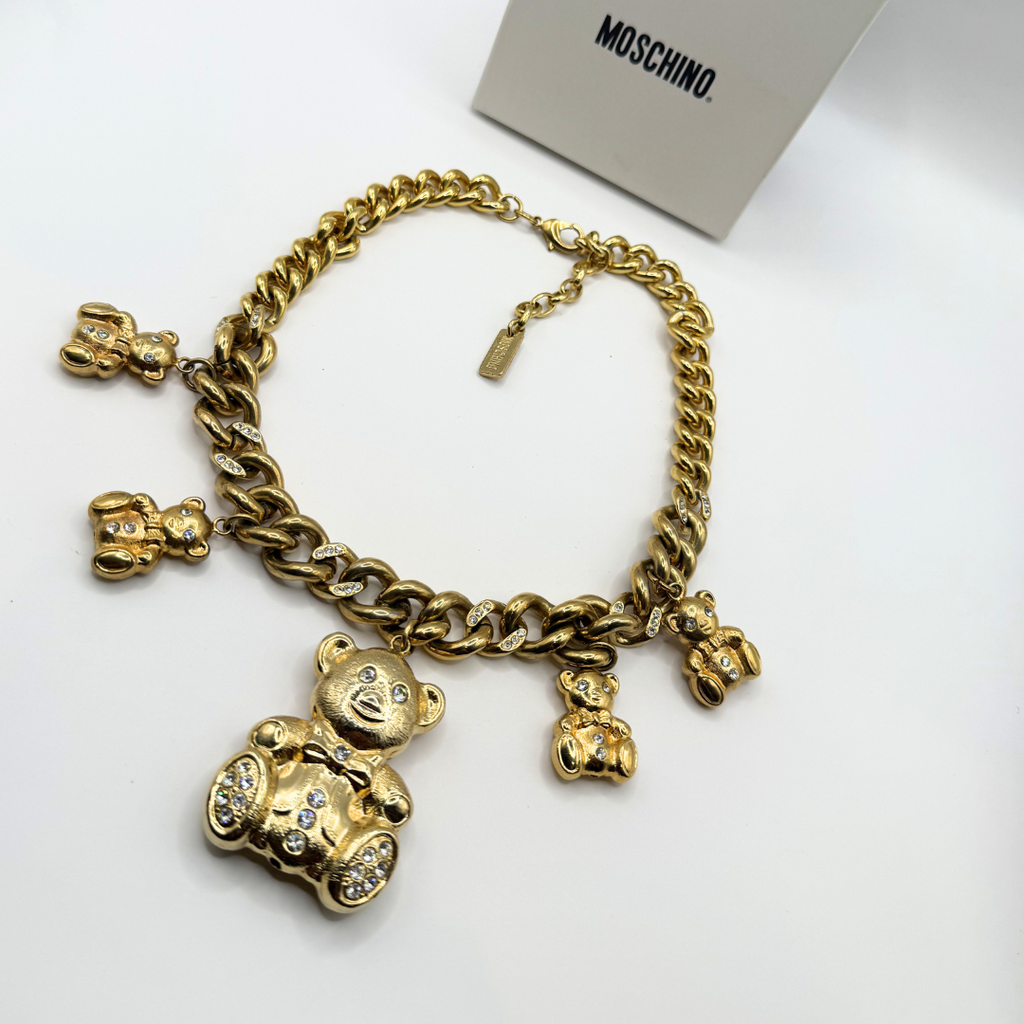 Vintage Moschino Teddy Bear Statement Necklace – view 3