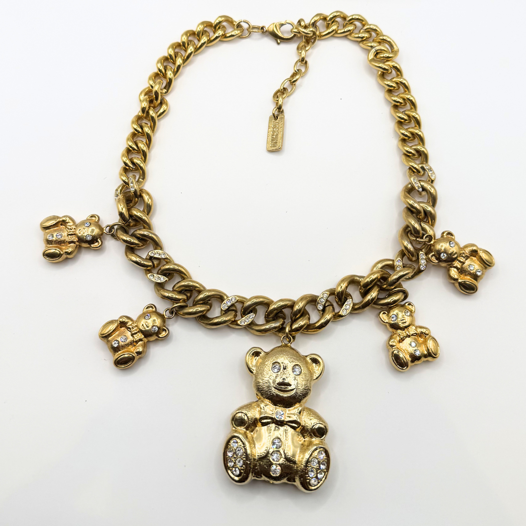 Vintage Moschino Teddy Bear Statement Necklace – view 4