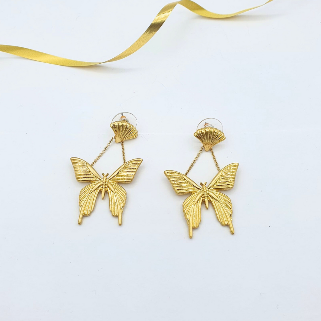 Vintage Oscar de la Renta Butterfly Earrings – view 3