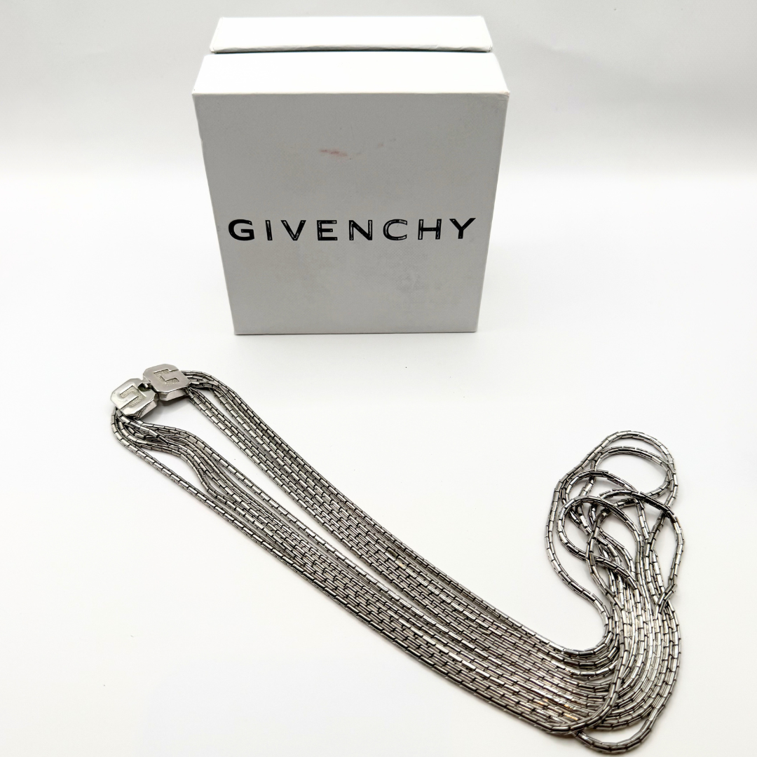 Givenchy Vintage Multi-Strand Silver Necklace