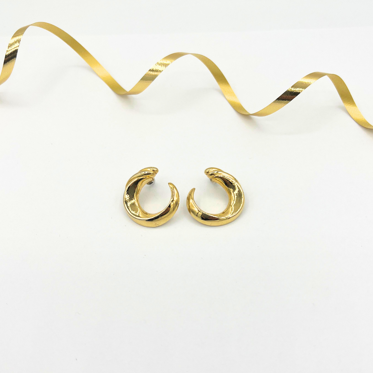 Vintage C Shape Stud Earrings – view 2