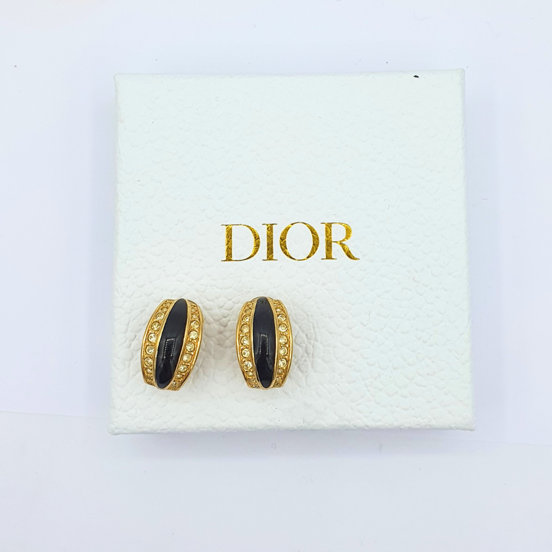 Vintage Christian Dior Oval Rounded Clip Earrings