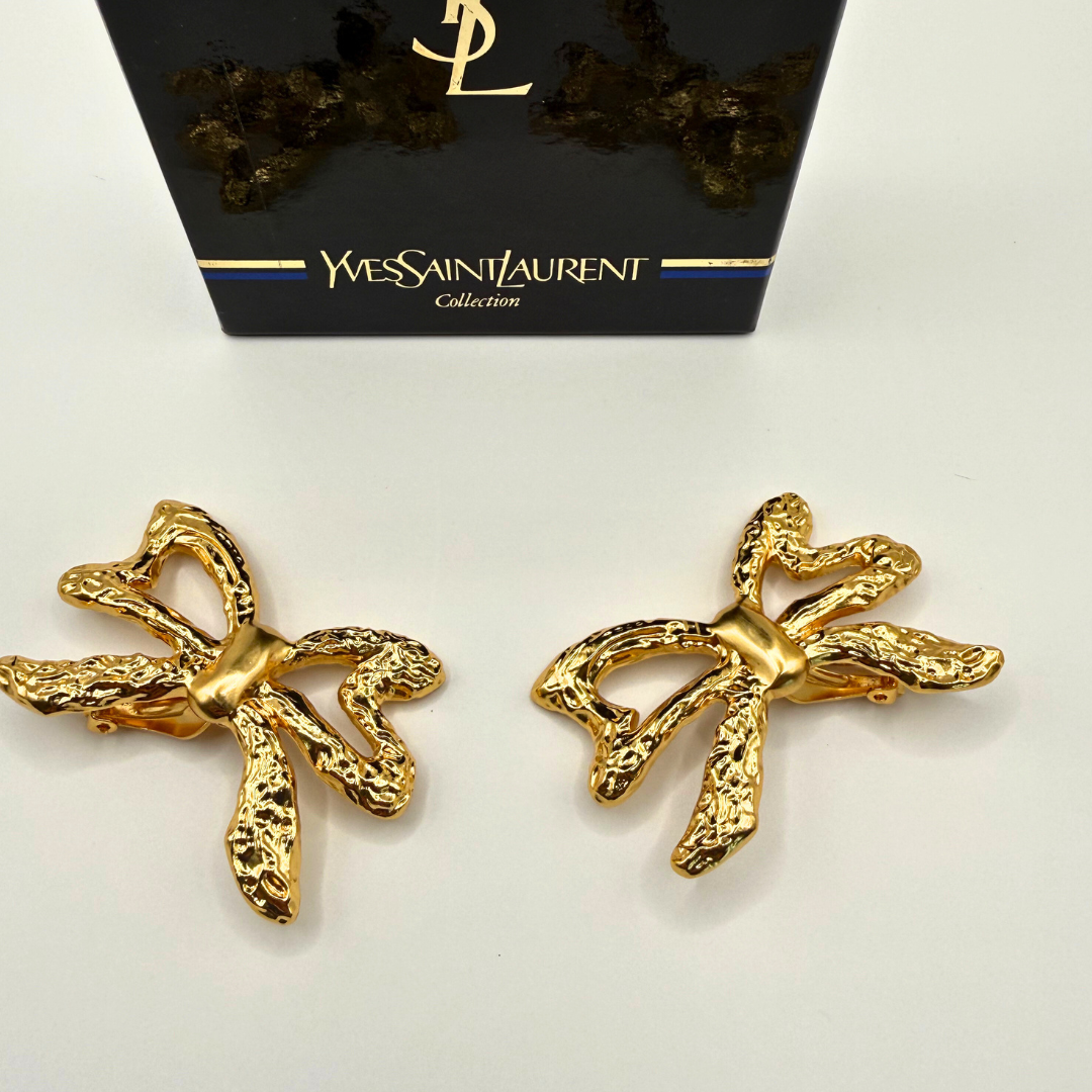 Vintage Yves Saint Laurent – Bow Earrings, circa 1980s – view 3