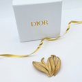 Vintage Curved Leaves Brooch Christian Dior