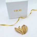 Vintage Curved Leaves Brooch Christian Dior
