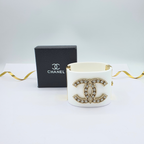 Vintage Chanel CC White Resin Logo Bracelet