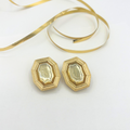 Vintage Octagonal Clip Earrings Yves Saint Laurent