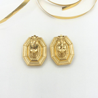 Vintage Octagonal Clip Earrings Yves Saint Laurent – view 2